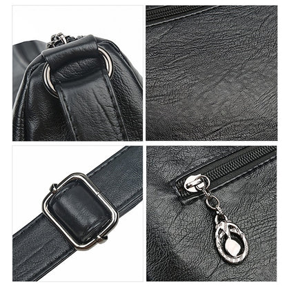 Bag Faux Crossbody Leather - Women's Shoulder Multi-Pocket