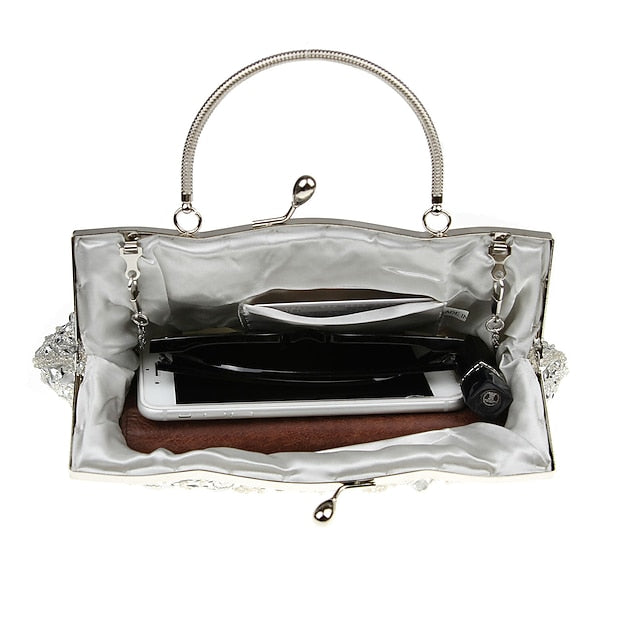 Evening White Clutch Beaded – Vintage Purse Women's