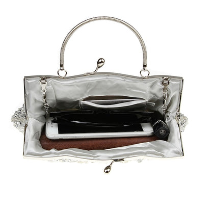 Evening White Clutch Beaded – Vintage Purse Women's