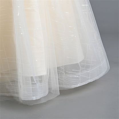 Solid Party Kids Dress Girls' Color Flower Girl