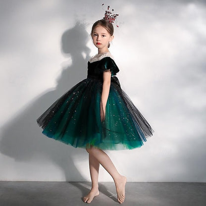 Girl Party Flower Girls' Kids Dress Color Solid Short