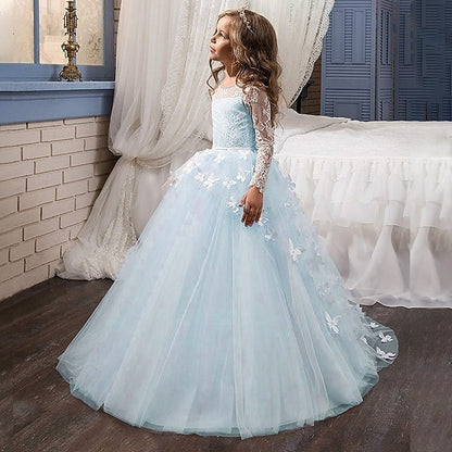 Communion Party Girls' Kids Dress First Solid Color