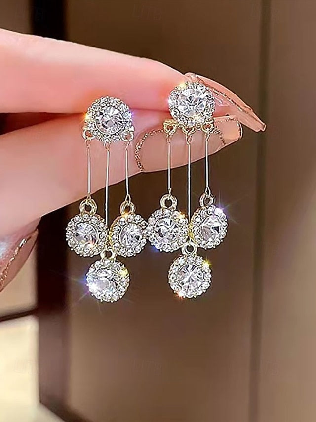 Crystal for Elegant Women – Dangle Earrings Sparkling