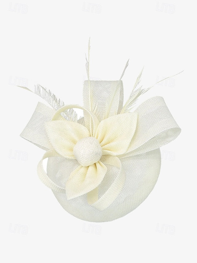 and Feather with Hat Fascinator Bow Accents Women's Green