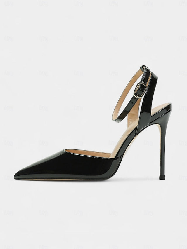 Women's Nude Patent - Slingback Heels Stiletto Leather