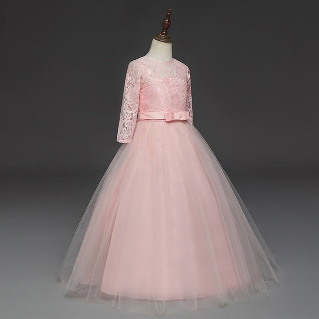 Dress Prom Girl 3-13 Princess Lace Flower Years Kids