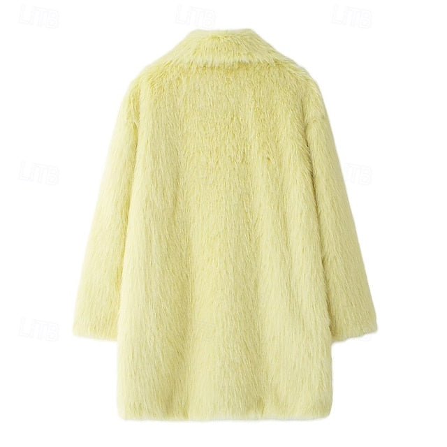 Faux Furs Fur Pocket Comfortable Warm Women's Coat