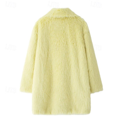 Faux Furs Fur Pocket Comfortable Warm Women's Coat