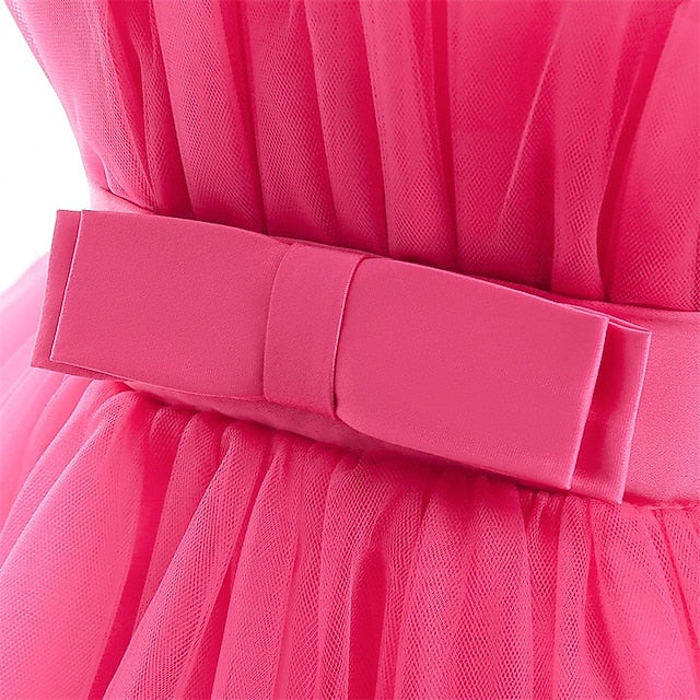 Dress Solid Color Sleeveless Performance Girls' Party Kids