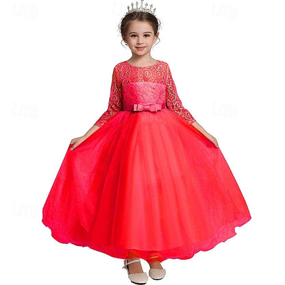 Kids Flower Girl Sleeve Dress Girls' Wedding Half