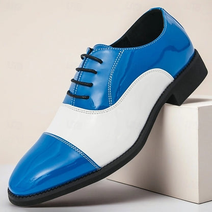 Men's – Patent Leather Red White and Shoes Oxford