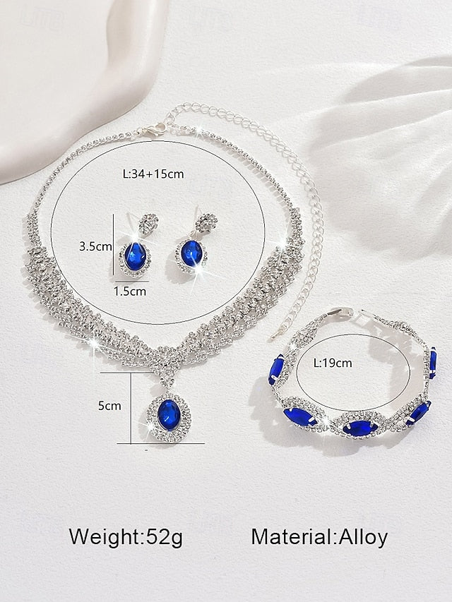 Set Women Jewelry – Green Elegant Necklace Luxury for Crystal