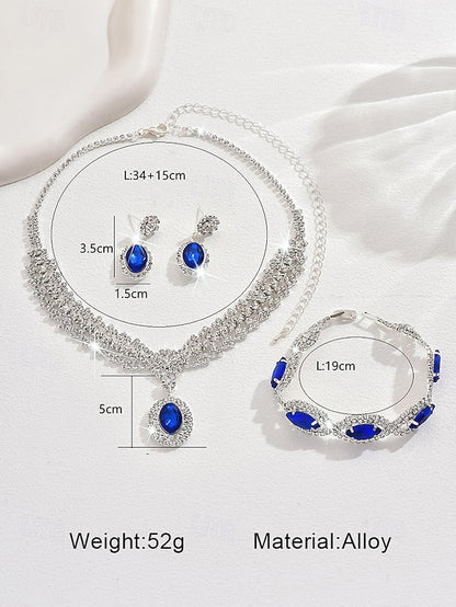 Set Women Jewelry – Green Elegant Necklace Luxury for Crystal