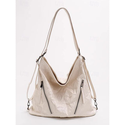 Women's Black Hobo Leather – Patent Crinkle Bag Sleek