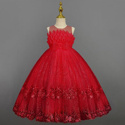 Kids Girl Solid Colored Dress Girls' Flower