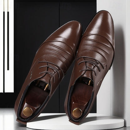 Elegant for - White Lace-Up Men's Formal Shoes