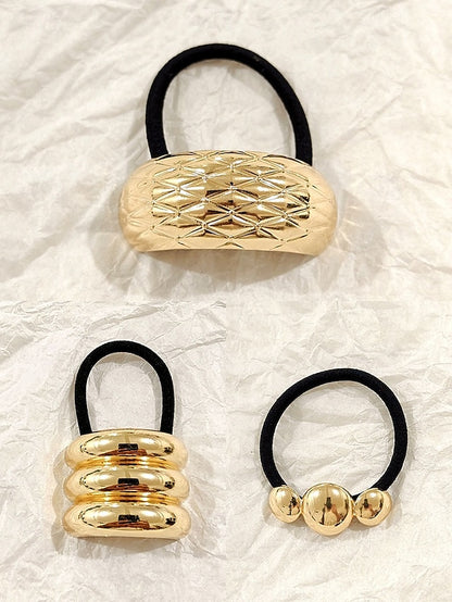 Elastic Women's with Gold Hair Scrunchies - Band Tone