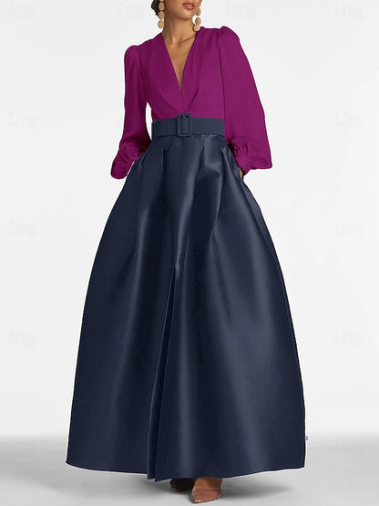 Dress Floor Split Gown A-Line Formal Guest Evening High Wedding