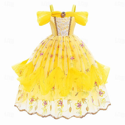 Princess Cute Dress Beauty Belle Flower the Beast Girl and