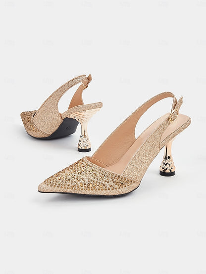 Pointed – Women's Sparkling Toe Glitter Pumps Slingback