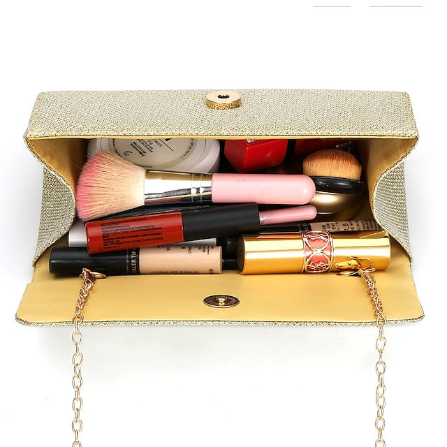 Elegant Purse Clutch Silver Glitter – Women's Evening