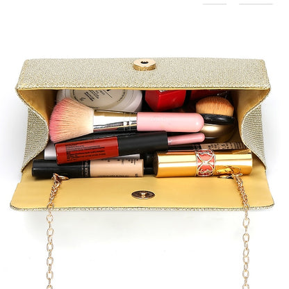 Elegant Purse Clutch Silver Glitter – Women's Evening