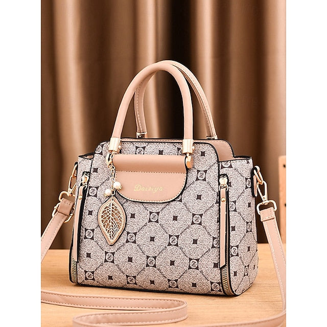 Women's Elegant Accents Leather Faux and Red Handbag with