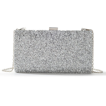 Glitter Clutch Silver Women's