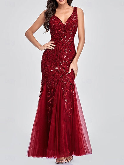 V Bride Mother Neck Party Floor the Elegant Dress of