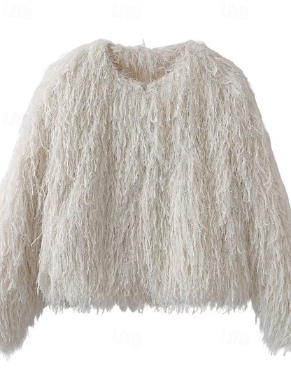 Leathers Faux Women's Fur Furs Comfortable Coat