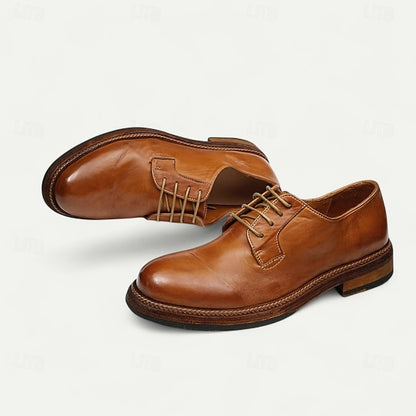 Men's Shoes Welt with Goodyear Tan Clean Leather Derby and