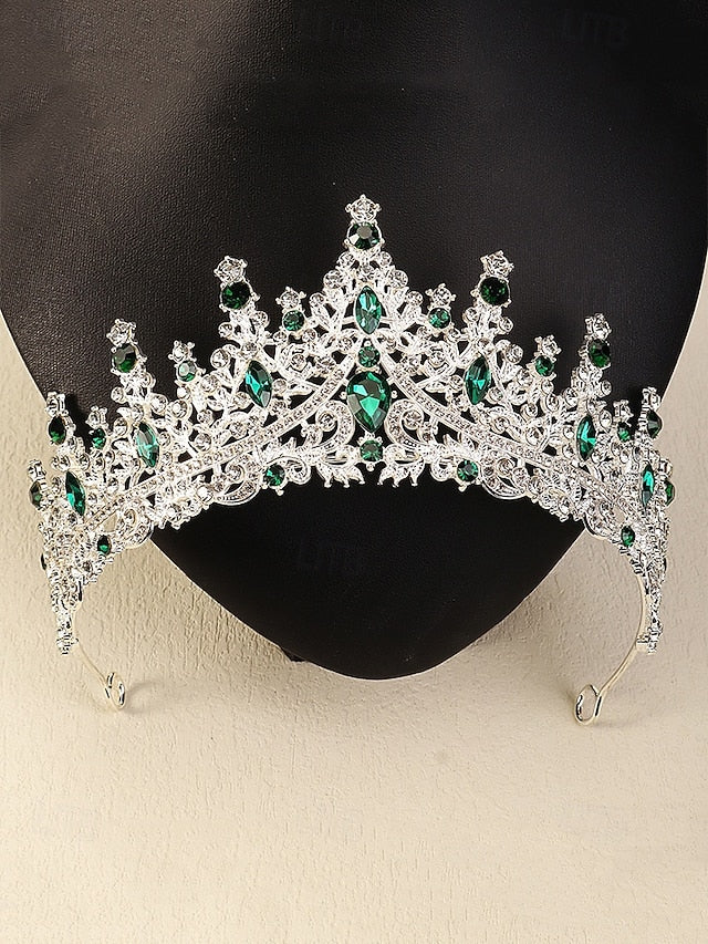 Set and Necklace Crown Tiara Diamond Sparkling Gold-Plated –