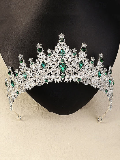 Set and Necklace Crown Tiara Diamond Sparkling Gold-Plated –