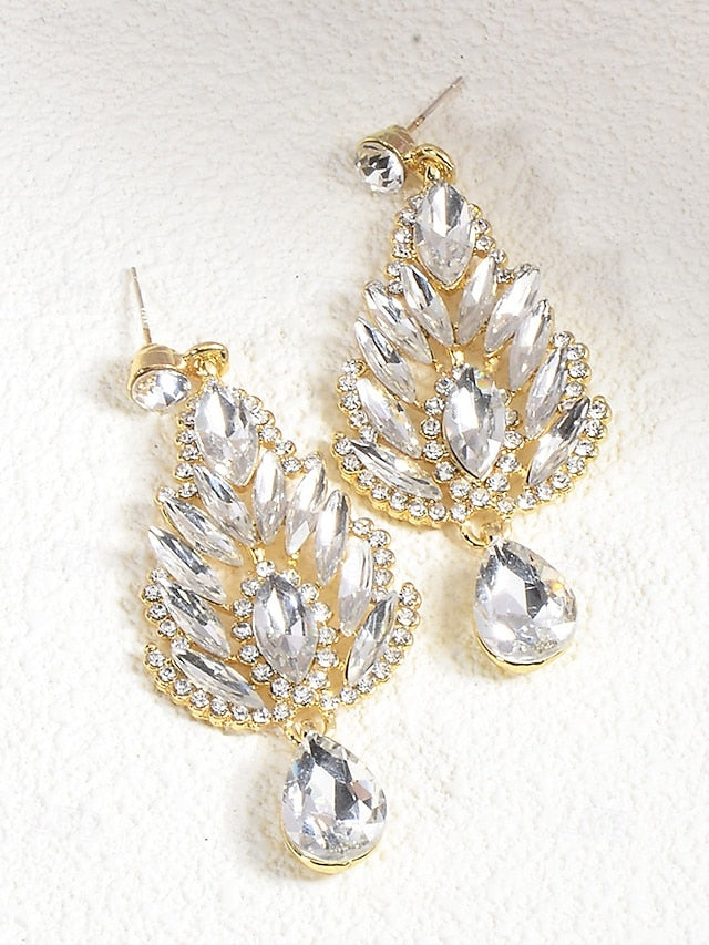 Crystal Drop Women's Earrings – Emerald Green