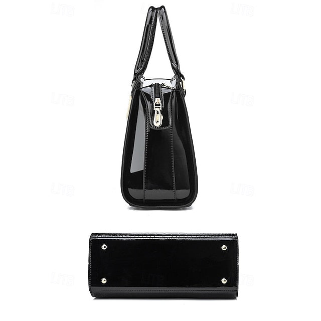 Faux - Croc Patent Women's Handbag Leather Burgundy