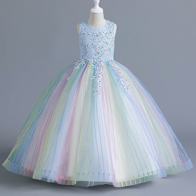 Dress Girl Girls' Kids Sleeveless Floral Party Flower