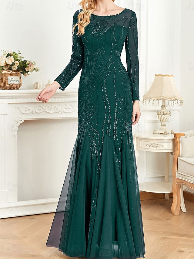 Party Crew the Floor Neck Mother of Dress Elegant Bride