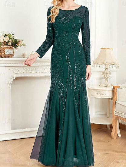 Dress Party the Floor of Elegant Crew Mother Neck Bride