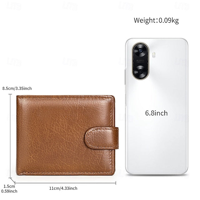 wallet card leather purse multi top cowhide layer Genuine coin