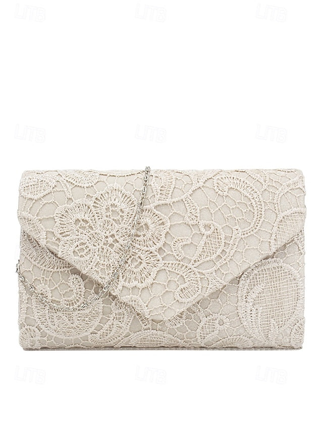 Lace with Chain Bag Women's Evening Strap Clutch