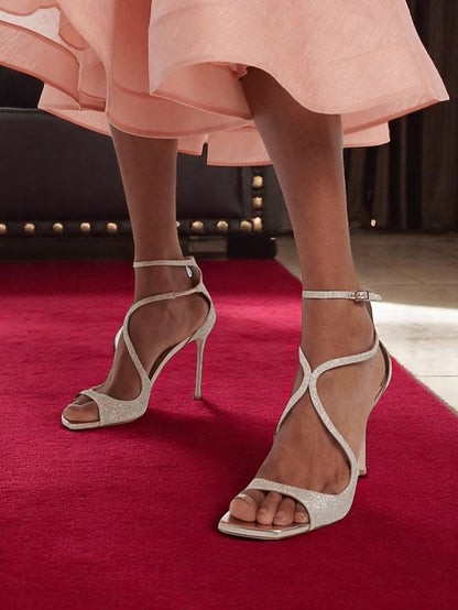 Satin Elegant Heels Crisscross - Stiletto Lavender Women's