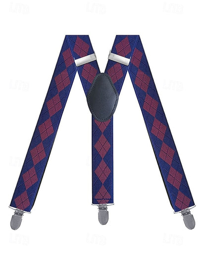 Pattern Classic Argyle Men's – Suspenders Clip-On