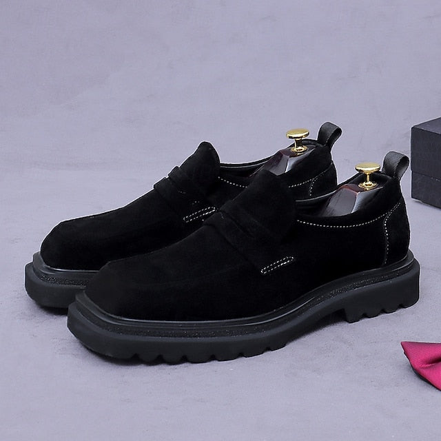 Cowhide Leather Men's Loafers Business Suede -Classic