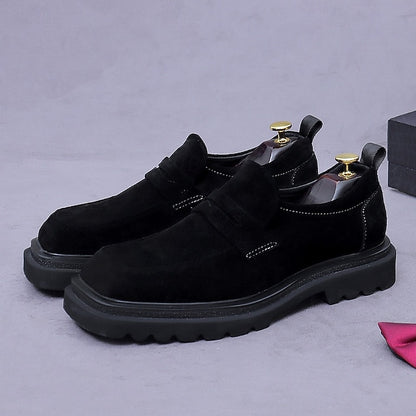 Cowhide Leather Men's Loafers Business Suede -Classic