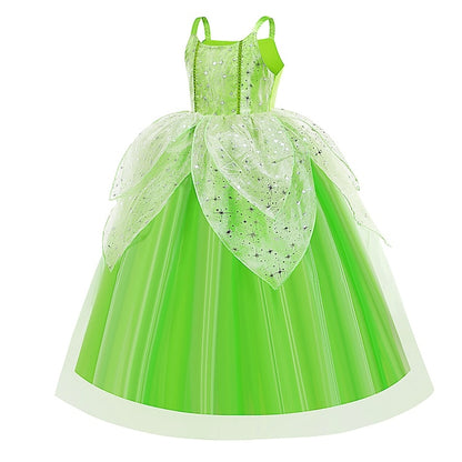 Princess Tinker Girl Dress Theme Flower Fairytale Bell Tiana
