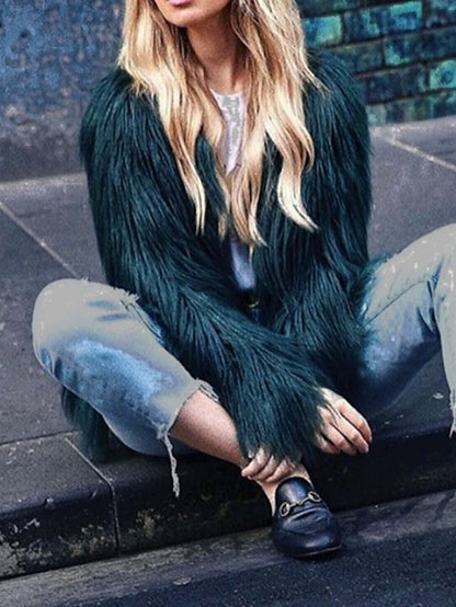 Furs Women's Faux Leathers Warm Coat Fur Comfortable