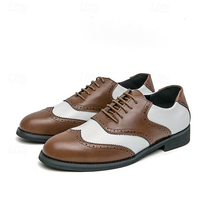 and Shoes White Two-Tone Oxford in Brogue Men's Wingtip