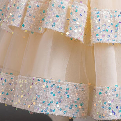 Kids Party Sequin Sleeveless Girls' Dress Girl Flower