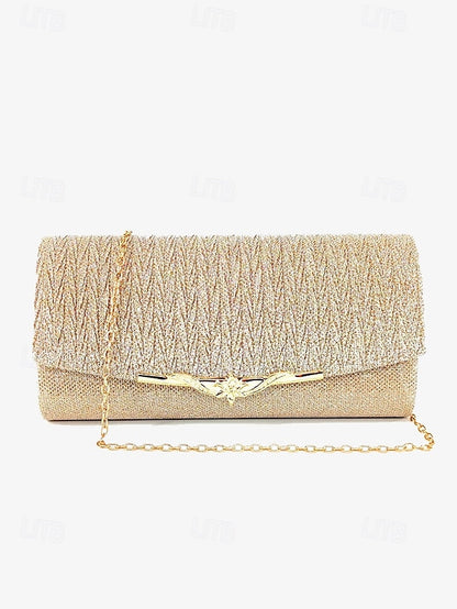 Glitter Women's Elegant Handbag Gold - Clutch Party Evening