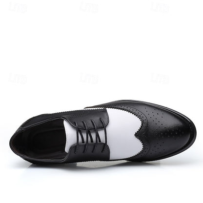 Men's Oxford with Black and Shoes Brogue White